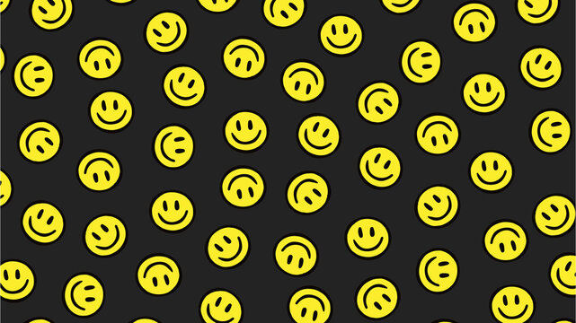 Happy Smiley Face Pattern Stock Illustration | Adobe Stock