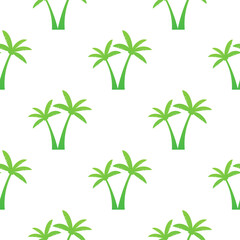 Palm trees pattern style on white background. Vector stock illustration.