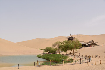 Sand Dunes in the Gobi Desert at Dunhuang, Gansu Province, China. 