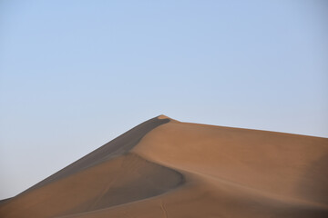 Fototapeta na wymiar Sand Dunes in the Gobi Desert at Dunhuang, Gansu Province, China. 