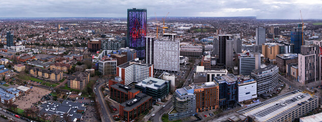 Beautiful Aerial View of Buildings at Croydon London