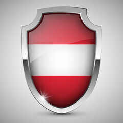 EPS10 Vector Patriotic shield with flag of Austria.