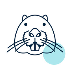 Otter beaver icon. Animal head vector