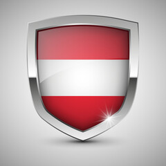 EPS10 Vector Patriotic shield with flag of Austria.