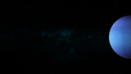 Planet of Neptune rotating background animation. © Adept_Hand