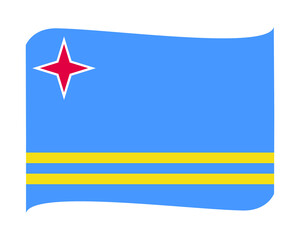 Aruba Flag National North America Emblem Ribbon Icon Vector Illustration Abstract Design Element