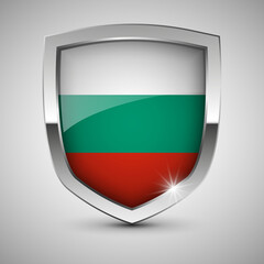 EPS10 Vector Patriotic shield with flag of Bulgaria.