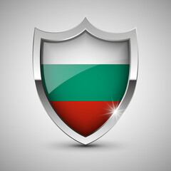 EPS10 Vector Patriotic shield with flag of Bulgaria.