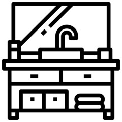 SINK line icon,linear,outline,graphic,illustration