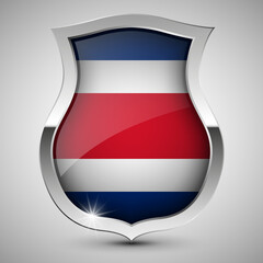 EPS10 Vector Patriotic shield with flag of Costarica.