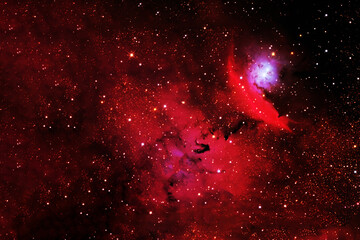Red galaxy in deep space. Elements of this image were furnished by NASA.