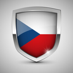 EPS10 Vector Patriotic shield with flag of CzechRepublic.