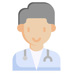 DOCTOR flat icon,linear,outline,graphic,illustration