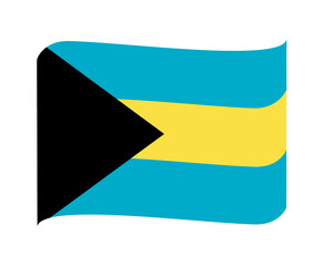 Bahamas Flag National North America Emblem Ribbon Icon Vector Illustration Abstract Design Element