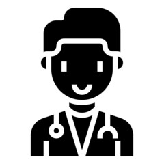 DOCTOR glyph icon,linear,outline,graphic,illustration