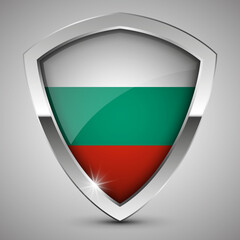 EPS10 Vector Patriotic shield with flag of Bulgaria.