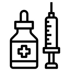 VACCINE line icon,linear,outline,graphic,illustration