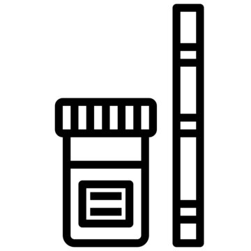 black pill bottle and test strip clip art preview