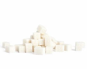 Sugar cubes isolated on white background
