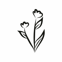 Flowers. Vector line hand drawn illustration