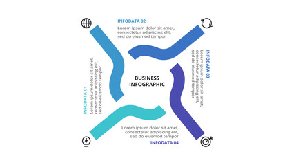 Creative concept for infographic with 4 steps, options, parts or processes. Business data visualization.