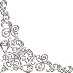 3d rendering of a beautiful golden relief is a luxurious carved decoration of architecture. a classic interior detail made of marble