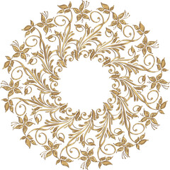 Fototapeta premium 3d rendering of a beautiful golden relief is a luxurious carved decoration of architecture. a classic interior detail made of gold