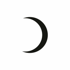 Moon vector icon. Black moon icon. Celestial crescent isolated elements.
