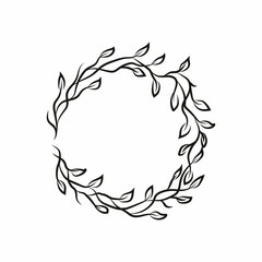 Elegant rustic frame for summer design. Vector hand drawn illustration.