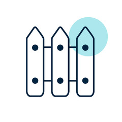 Wood fence garden vector icon