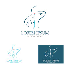 Spinal diagnostics, spine care, and spine health. With modern vector icon design concept logo template illustration