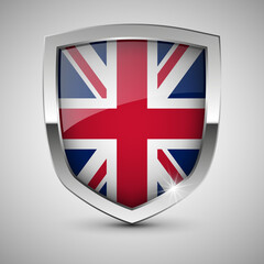 Obraz premium EPS10 Vector Patriotic shield with flag of England.