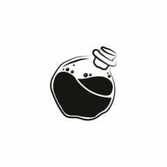 Boho potion bottle silhouette, mystical, poison or elixir. Witchcraft symbol. Alchemy vector illustration