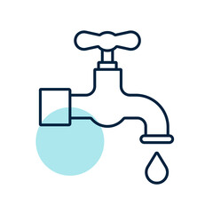 Faucet with drop vector icon