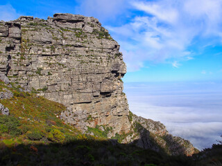 View of the rocks at the Table Mountains, South Africa
