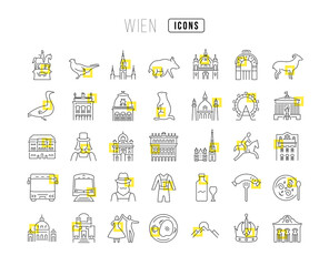 Wien. Collection of perfectly thin icons for web design, app, and the most modern projects. The kit of signs for category Countries and Cities.