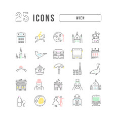 Wien. Collection of perfectly thin icons for web design, app, and the most modern projects. The kit of signs for category Countries and Cities.