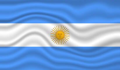 Argentina National Flag vector design. Argentina flag 3D waving background vector illustration