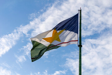 Roraima state flag fluttering in the wind