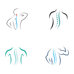 Spinal diagnostics, spine care, and spine health. With modern vector icon design concept logo template illustration