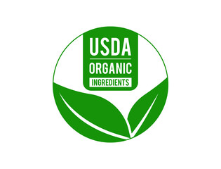 USDA organic ingredients icon vector illustration 