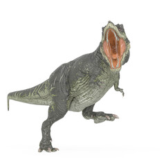 tyrannosaurus rex is angry and walking in white background