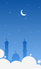 Mosque background at night