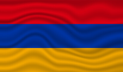 Armenia National Flag vector design. Armenia flag 3D waving background vector illustration