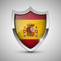 EPS10 Vector Patriotic shield with flag of Spain.