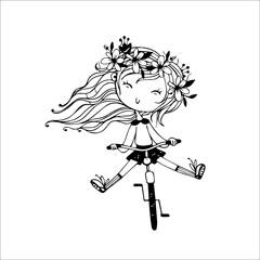 Chibi girls coloring page for kids