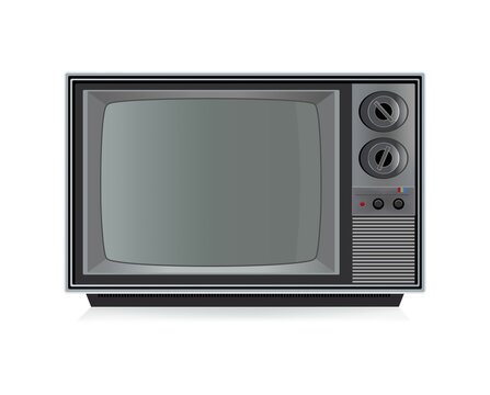 Vector retro television mock up isolated on white background