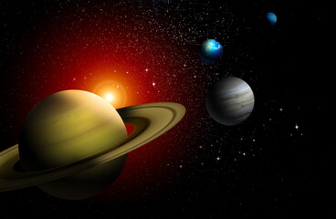 Fototapeta na wymiar planets in space background
