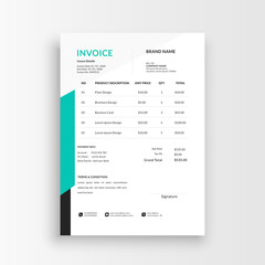 minimalist business invoice template vector, receipt voucher, sales voucher