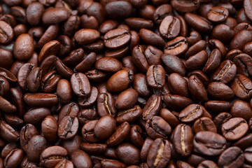 Coffee bean background, roast grain